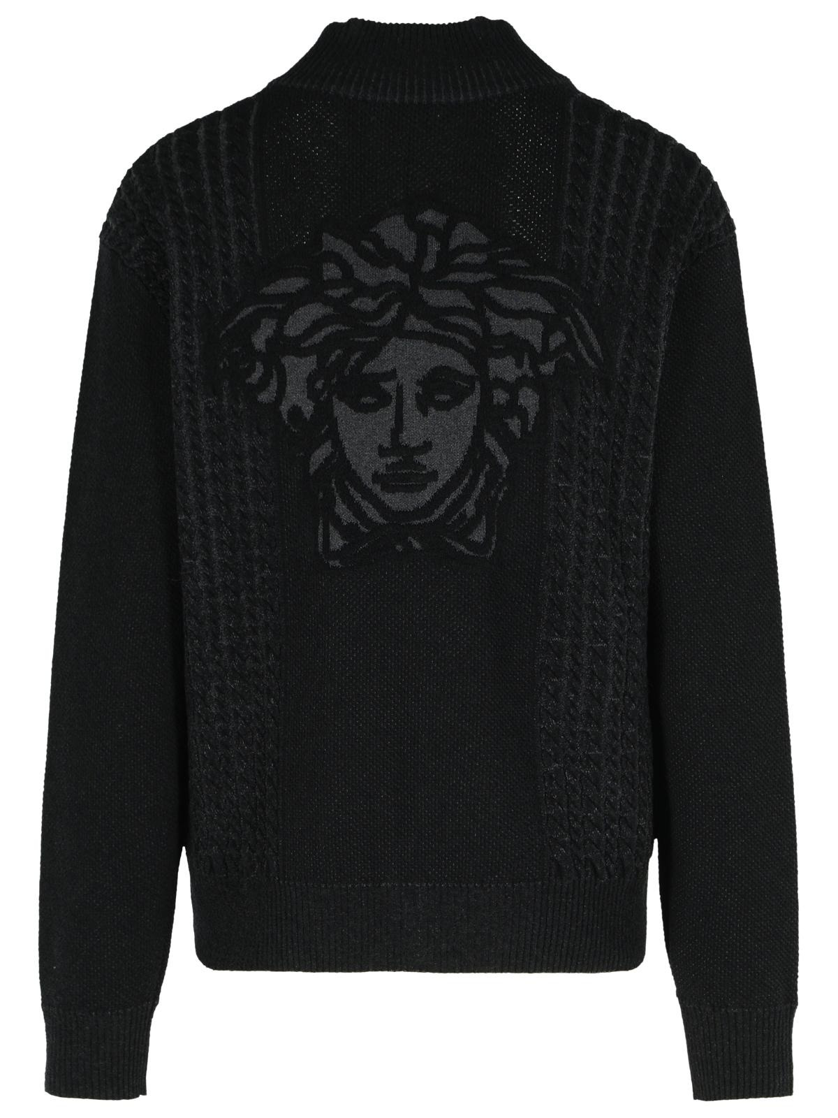 Versace Black Cotton Blend Sweater Men - 3
