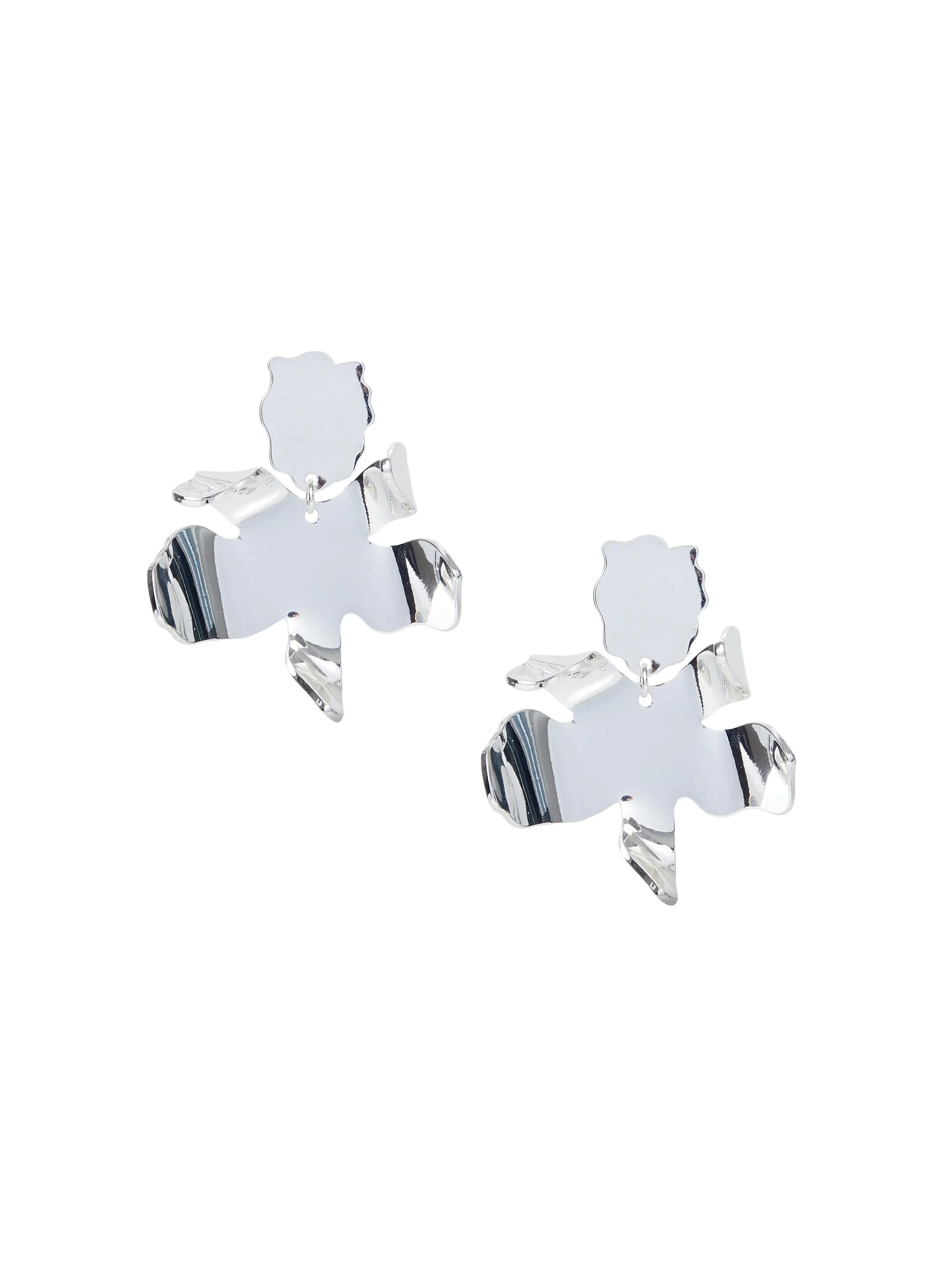 Women's Small Paper Lily Silvertone Drop Earrings - Silver - 1