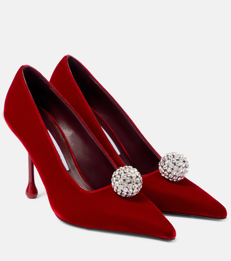 Orb 95 embellished velvet sandals - 1