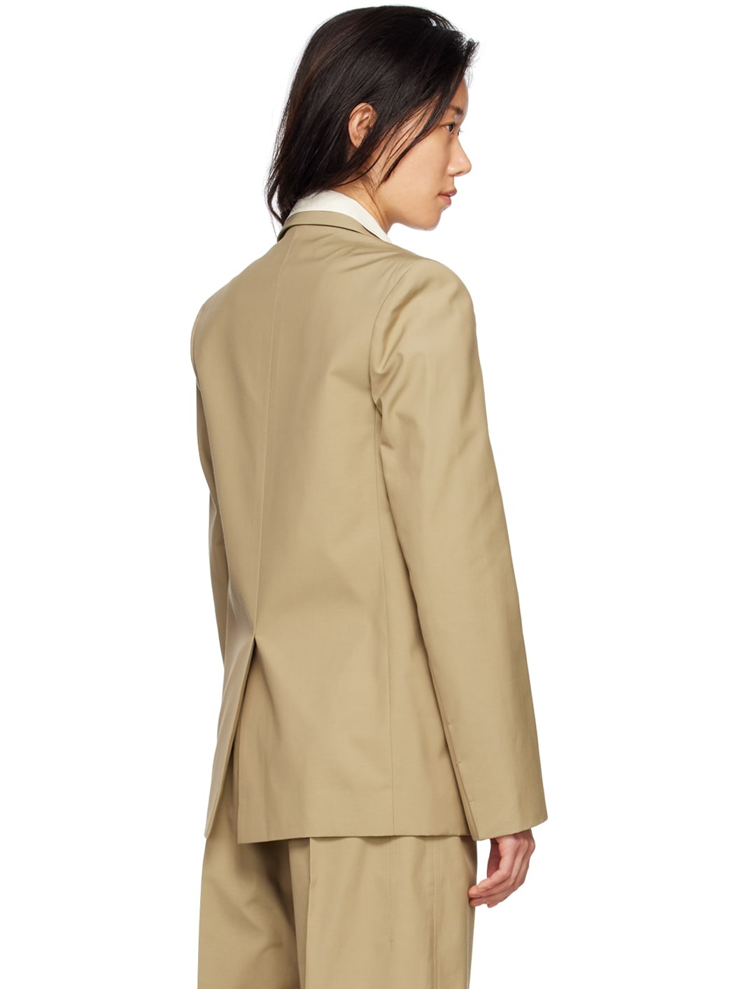 Brown Single Button Blazer - 3