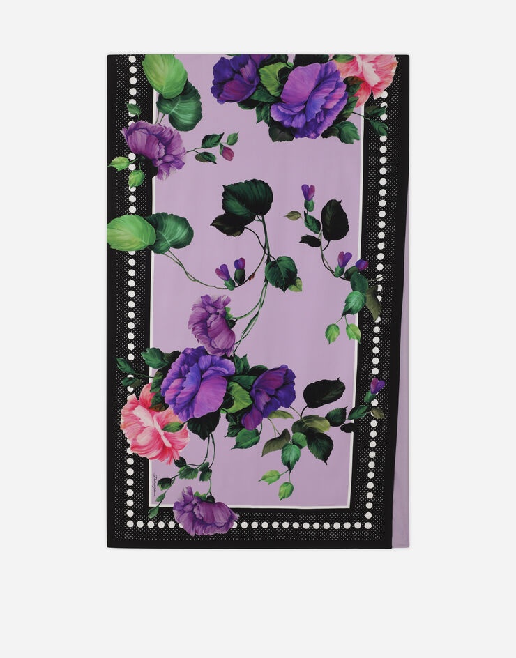 Rose-print charmeuse hijab - 1