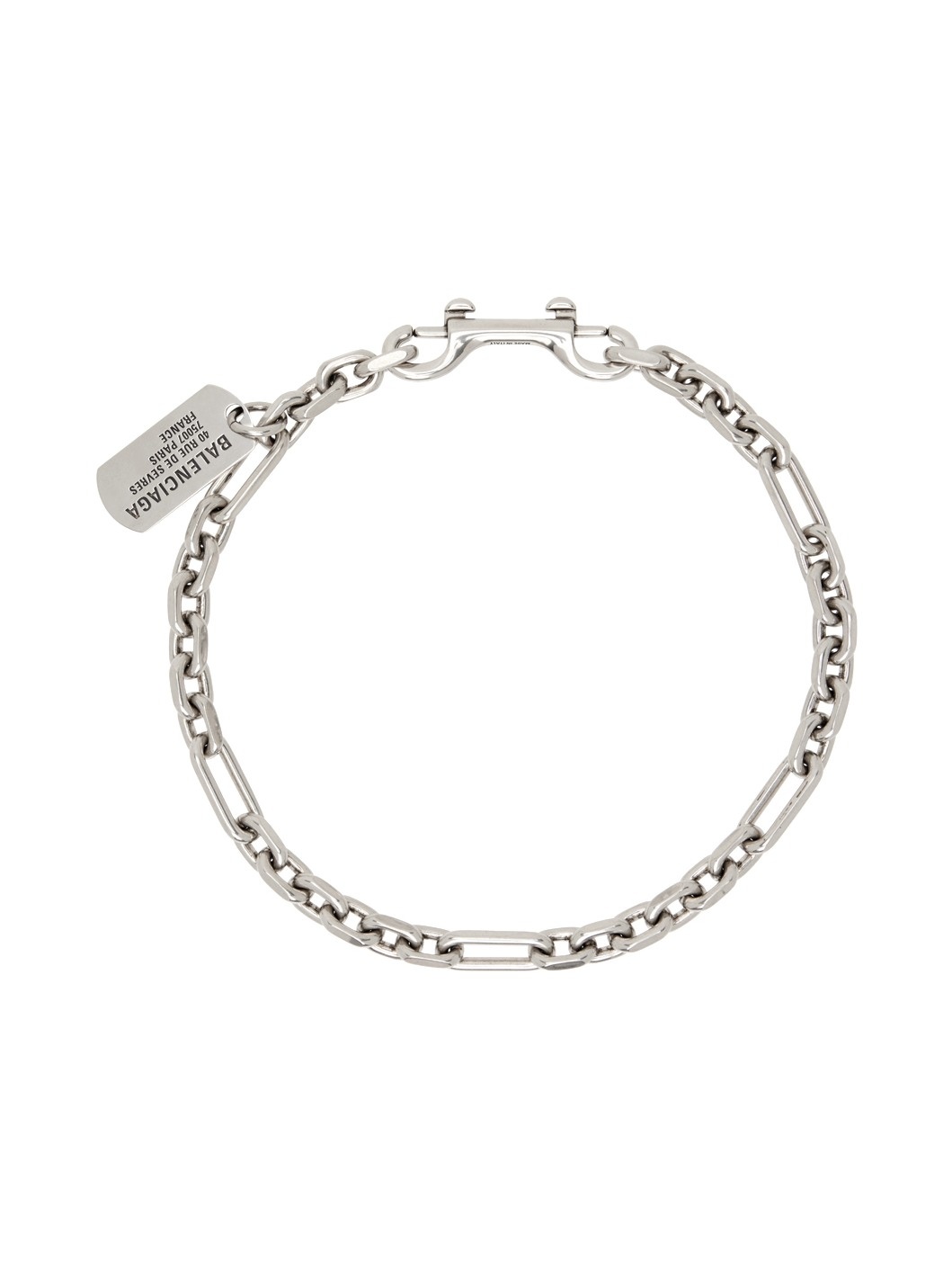 Silver Tags Carabiner Necklace - 1