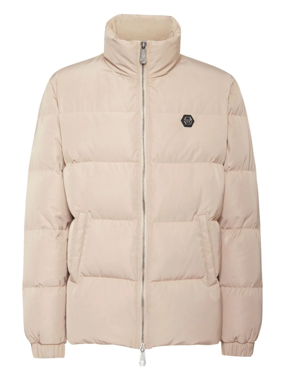 logo-plaque puffer jacket - 1
