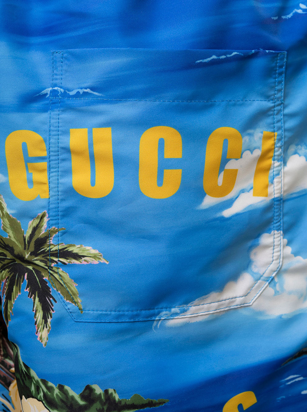 Gucci Men Light-Blue Swim Shorts With All-Over Graphic Print In Nylon Man - 3