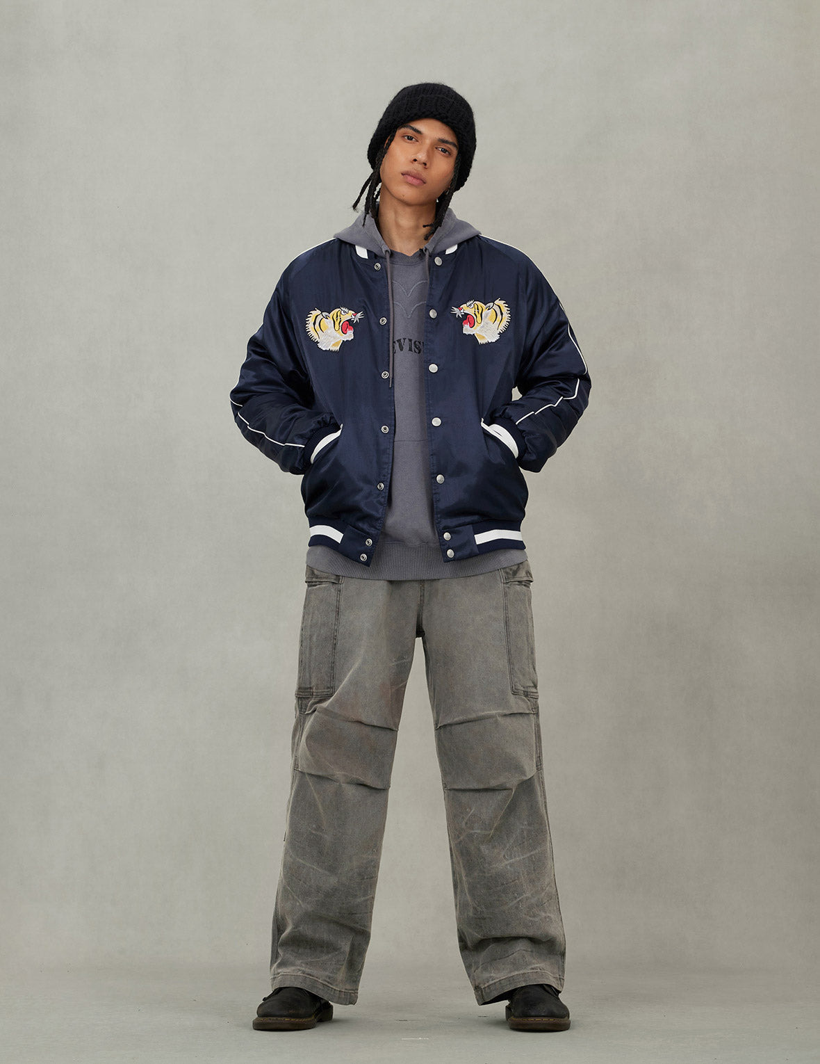 EVISU Archive Embroidery Regular Fit Padded Souvenir Jacket - 5
