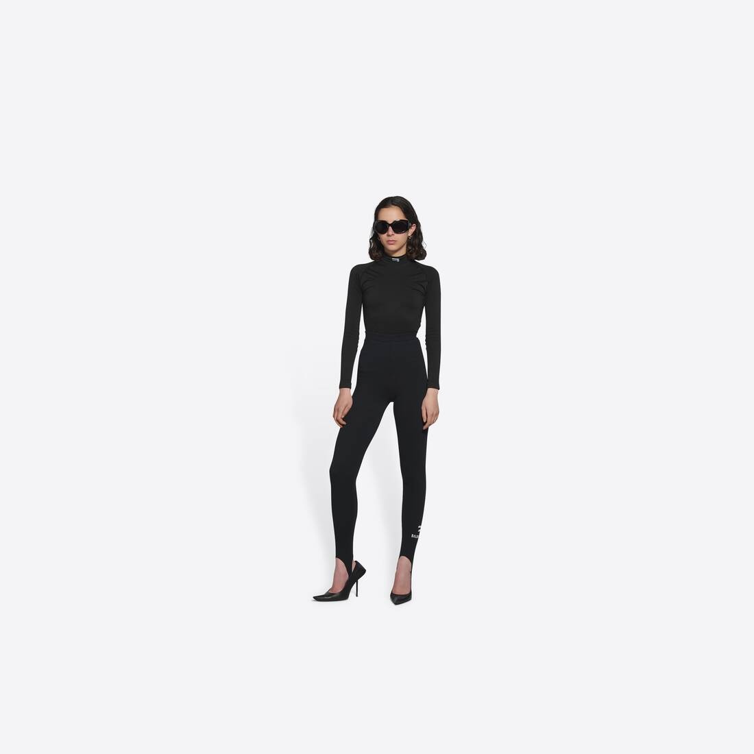 Women's Sporty B Leg Socks Leggings in Black - 3