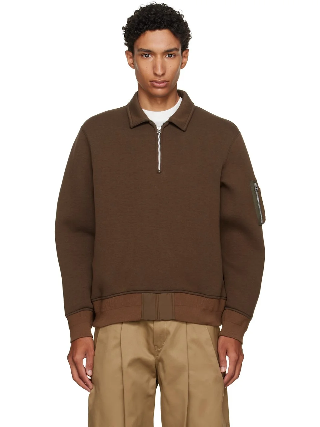 Brown Sponge Sweat Polo - 1