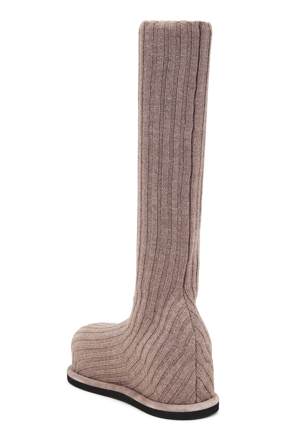 Veneda Stretch Fuzzy Knit Boot In Taupe - 3