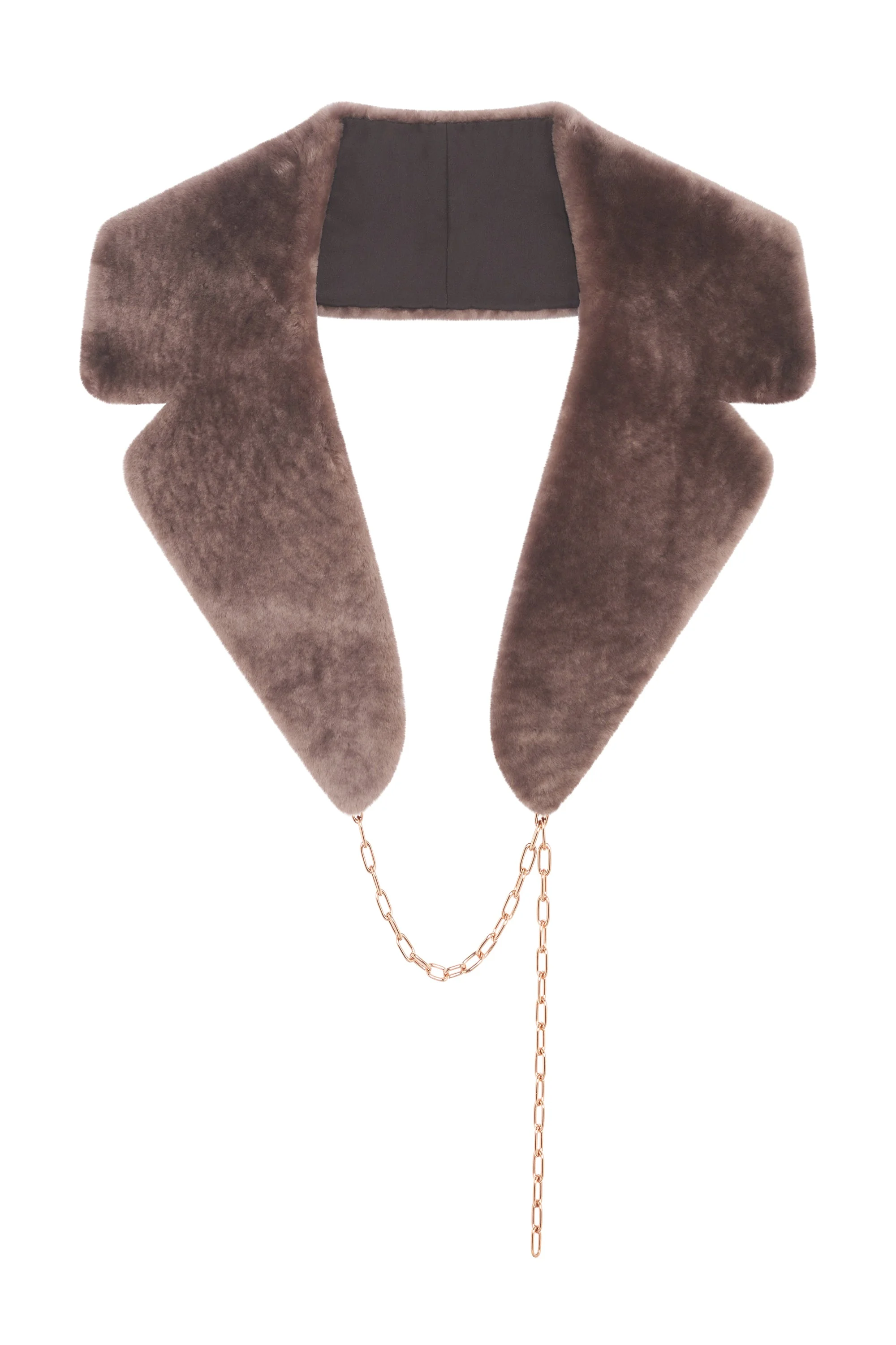 Demeter Coat Collar in Mocha Shearling - 1
