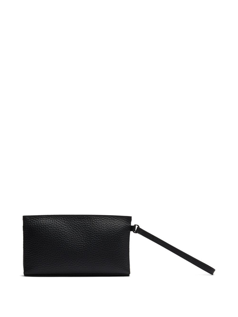 Milo zip grained leather clutch bag 4