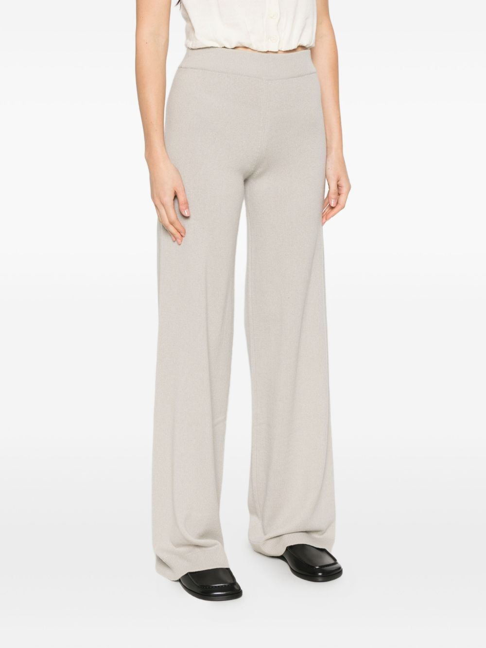 elasticated-waistband wool-blend trousers - 3