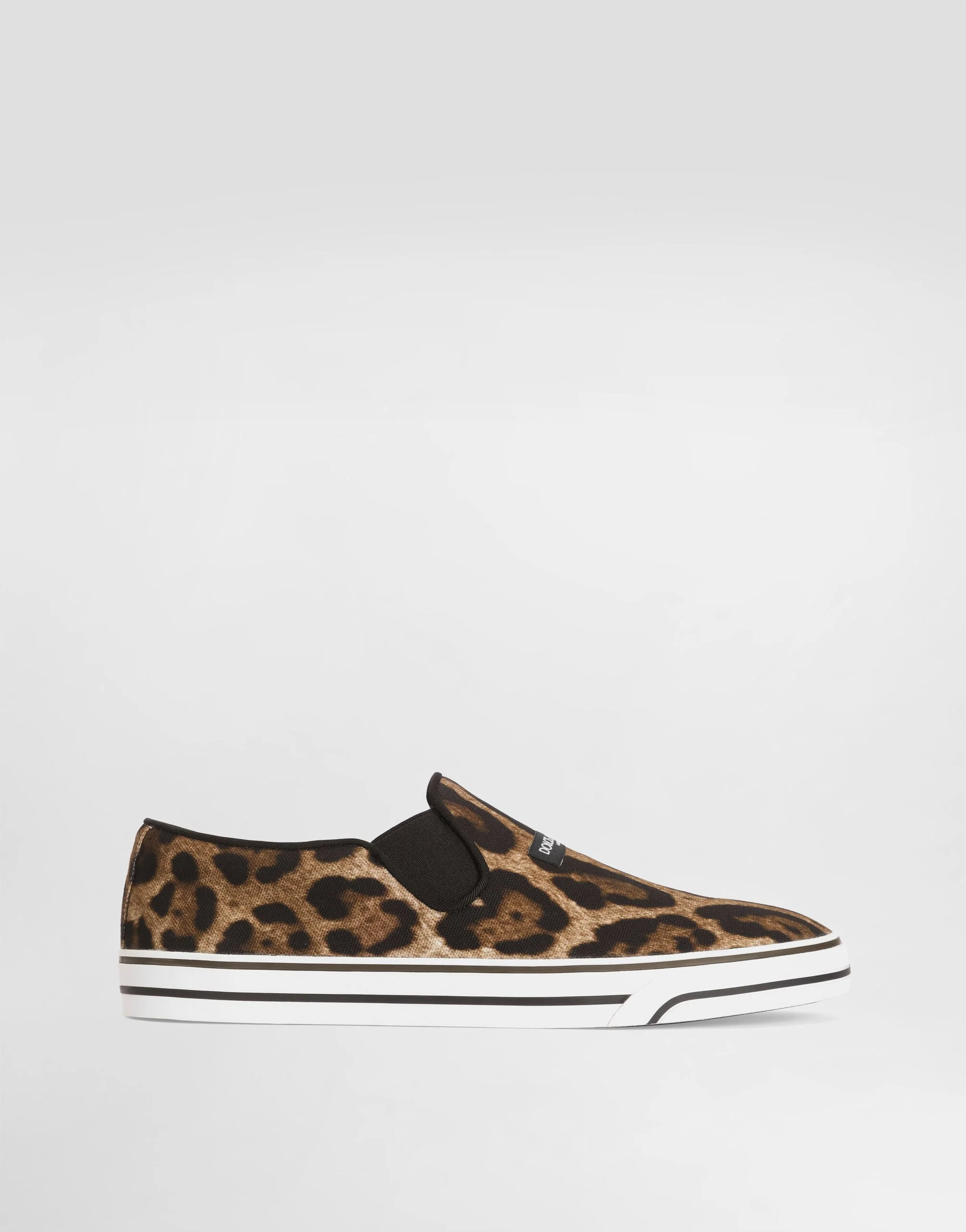 Leo-print canvas dg sailing sneakers - 1