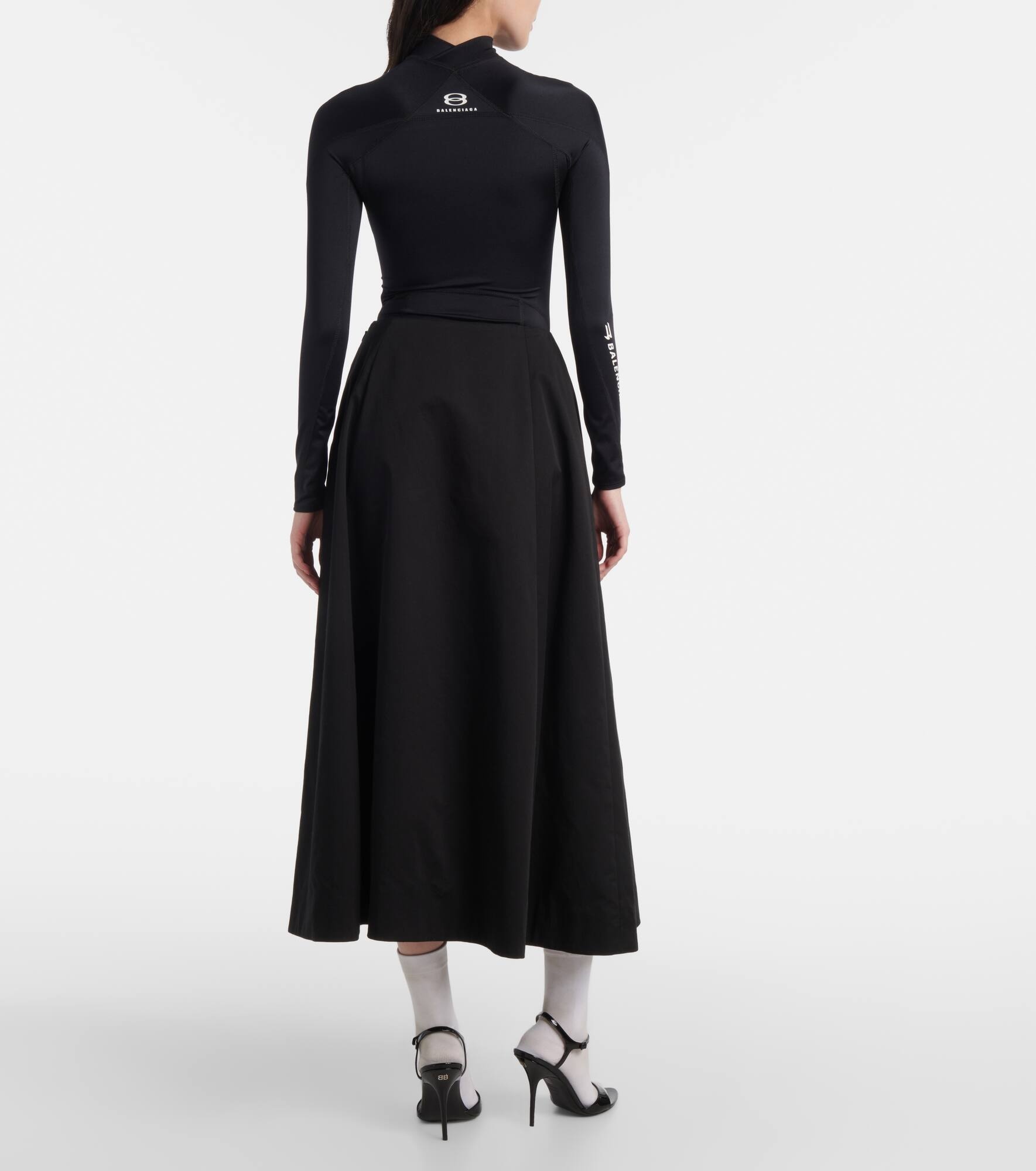 Cotton twill midi skirt - 3