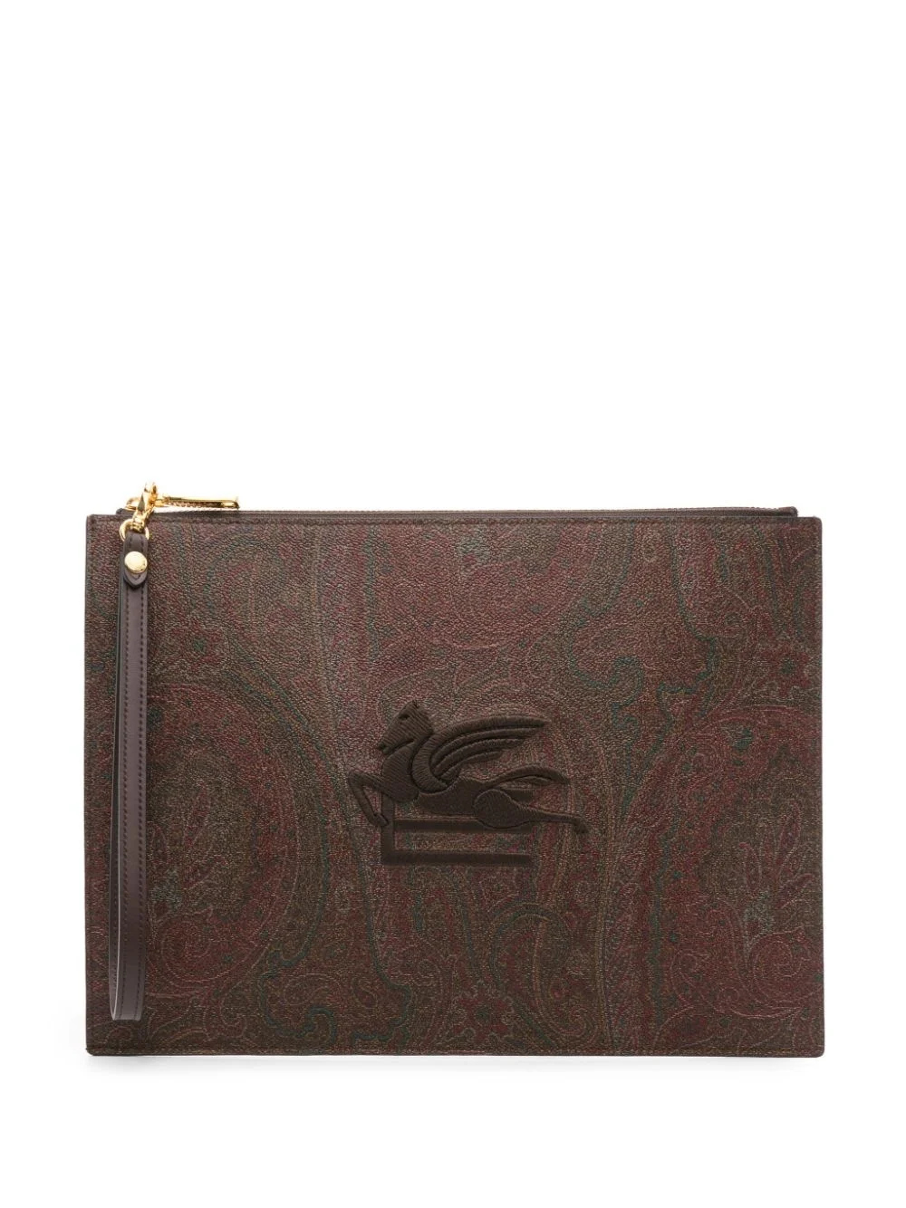 paisley-jacquard clutch bag - 1