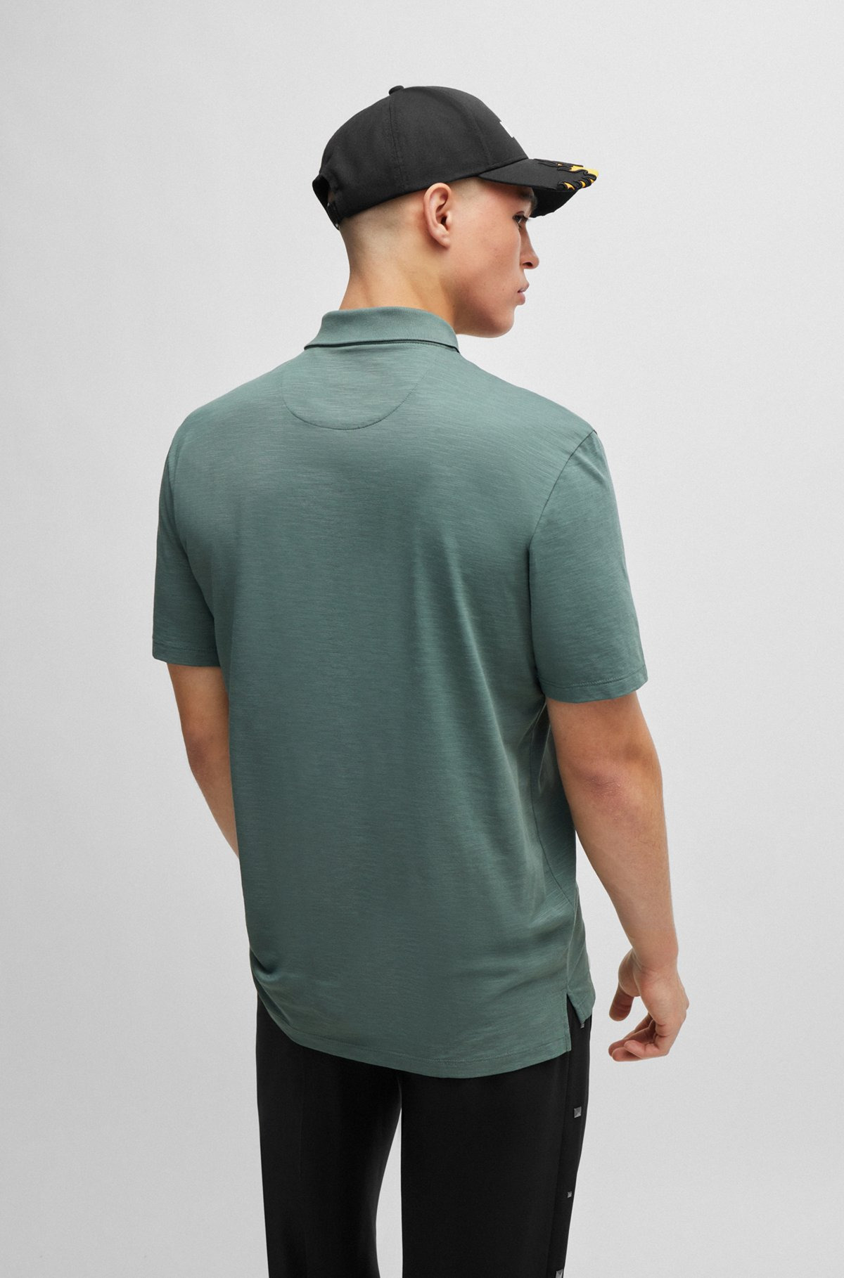 COTTON-BLEND POLO SHIRT WITH ZIP PLACKET - 5