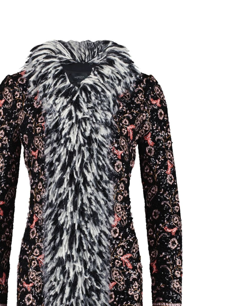 GIAMBATTISTA VALLI Popping Paisley fringed sequin coat outlook