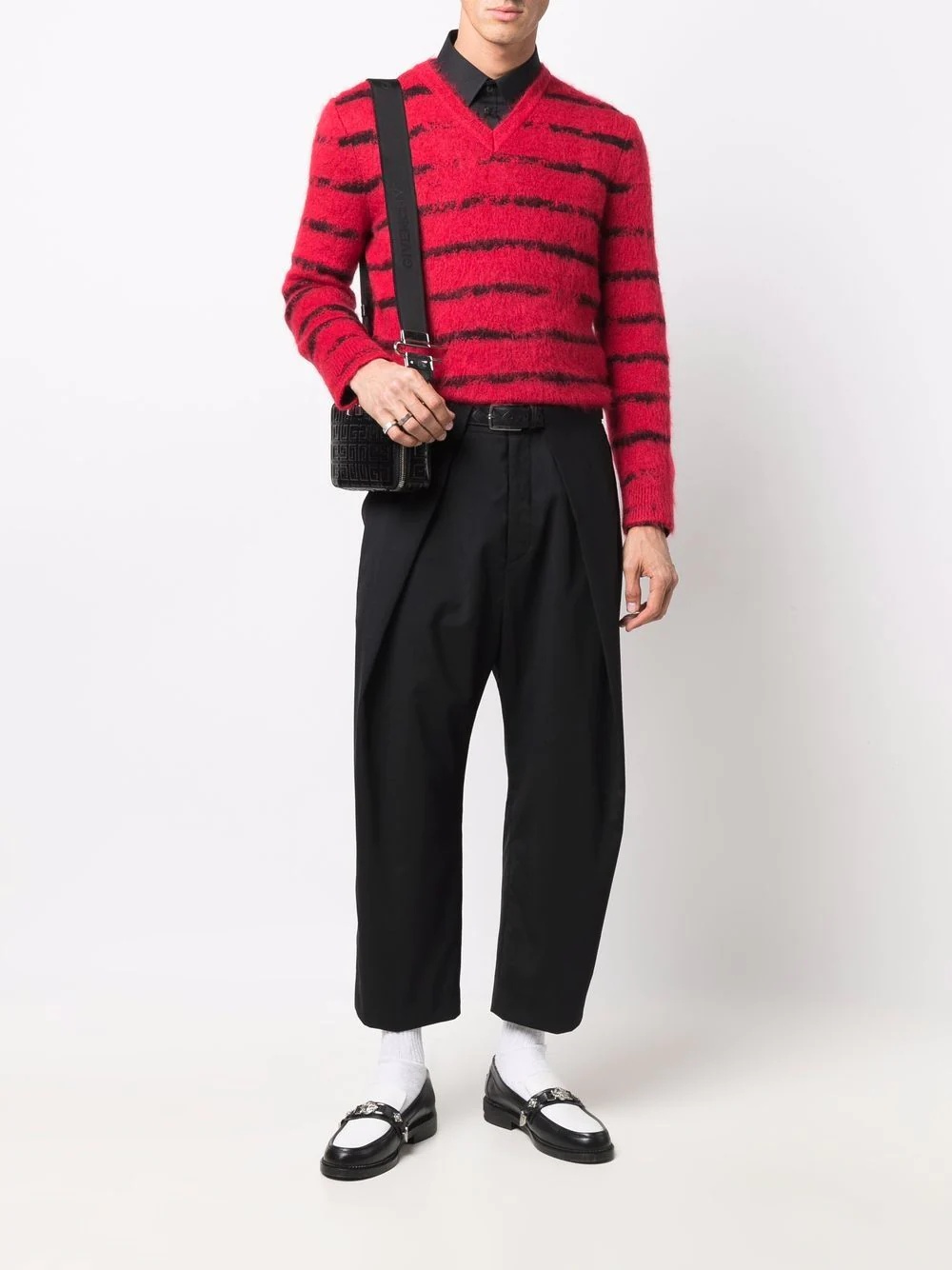 draped straight-leg cropped trousers - 2