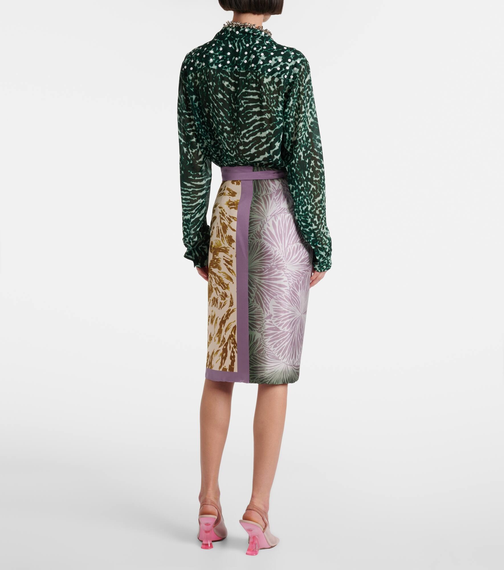 Scarfy printed wrap skirt - 3
