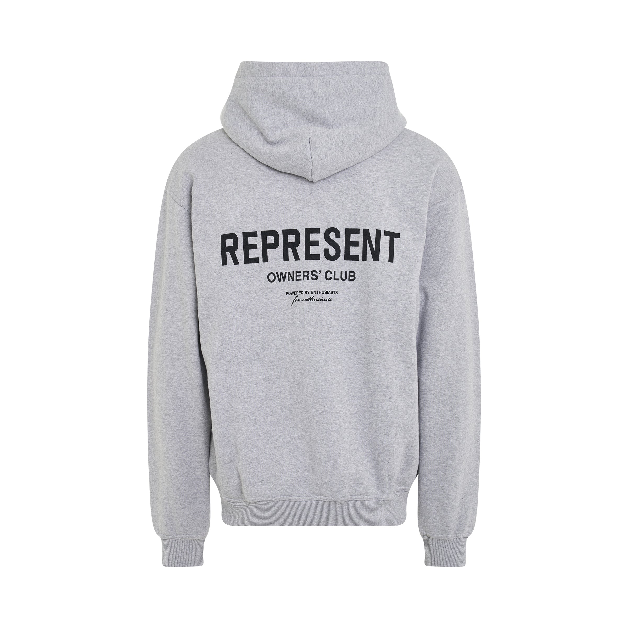 New Represent Owners Club Hoodie in Ash Grey/Black - 4