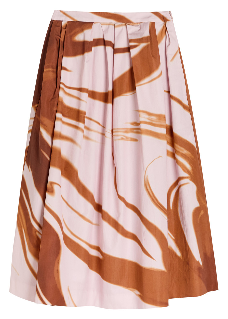 Dries Van Noten Soni Printed Cotton-poplin Midi Skirt - 1