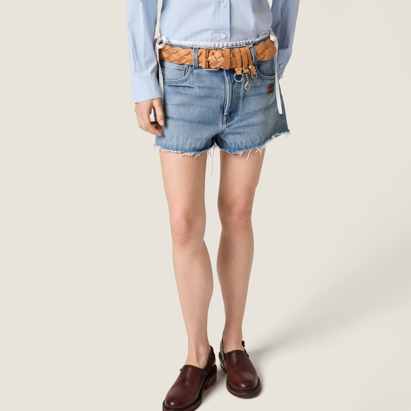 Washed denim shorts 4