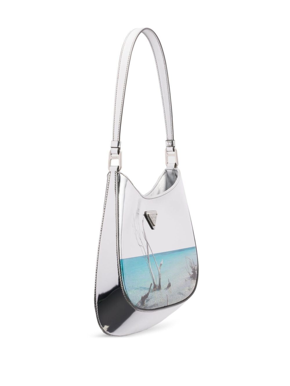 Cleo printed brushed leather shoulder bag - 6