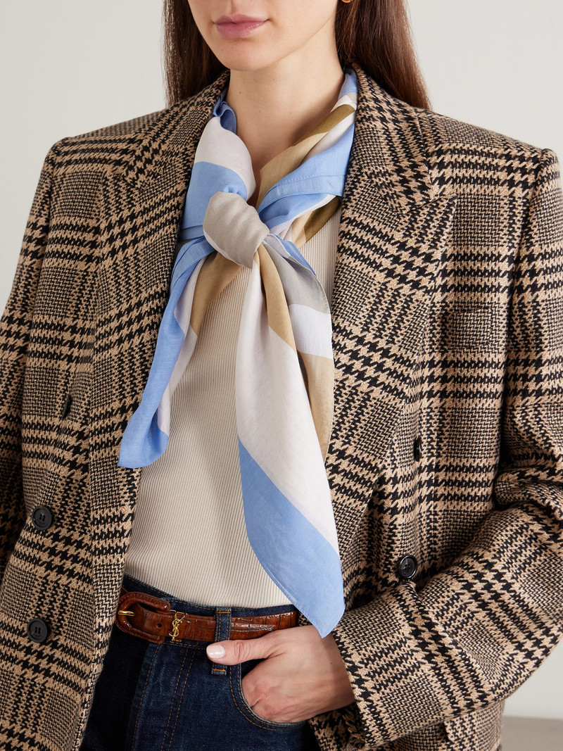 SAINT LAURENT Cassandre Striped Cotton And Silk-blend Scarf outlook