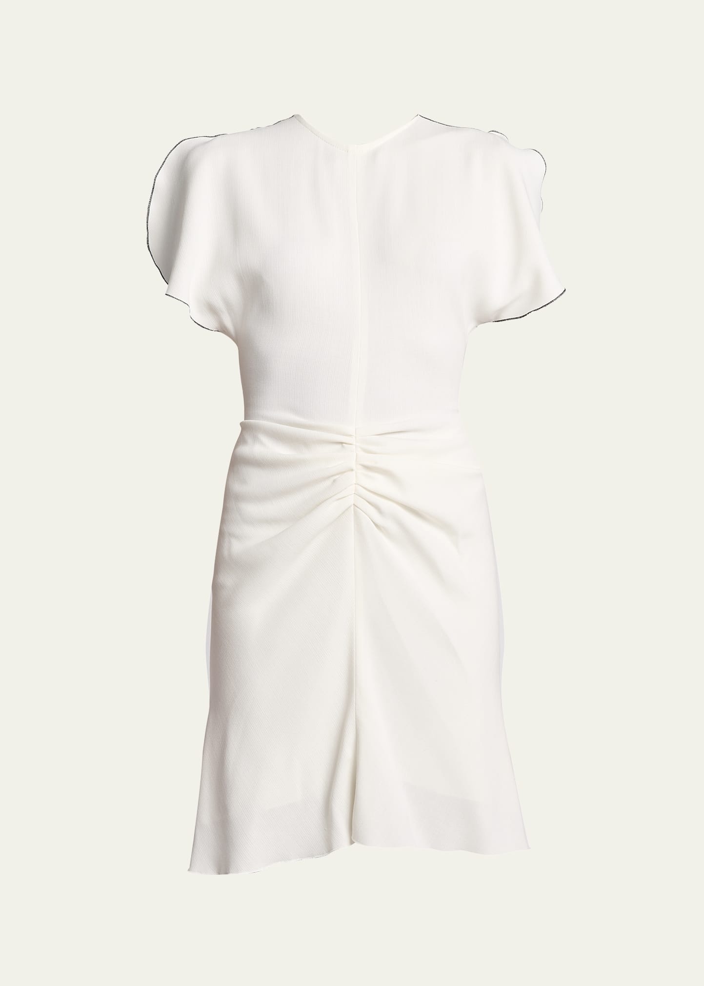 Gathered Waist Wool Mini Dress - 1