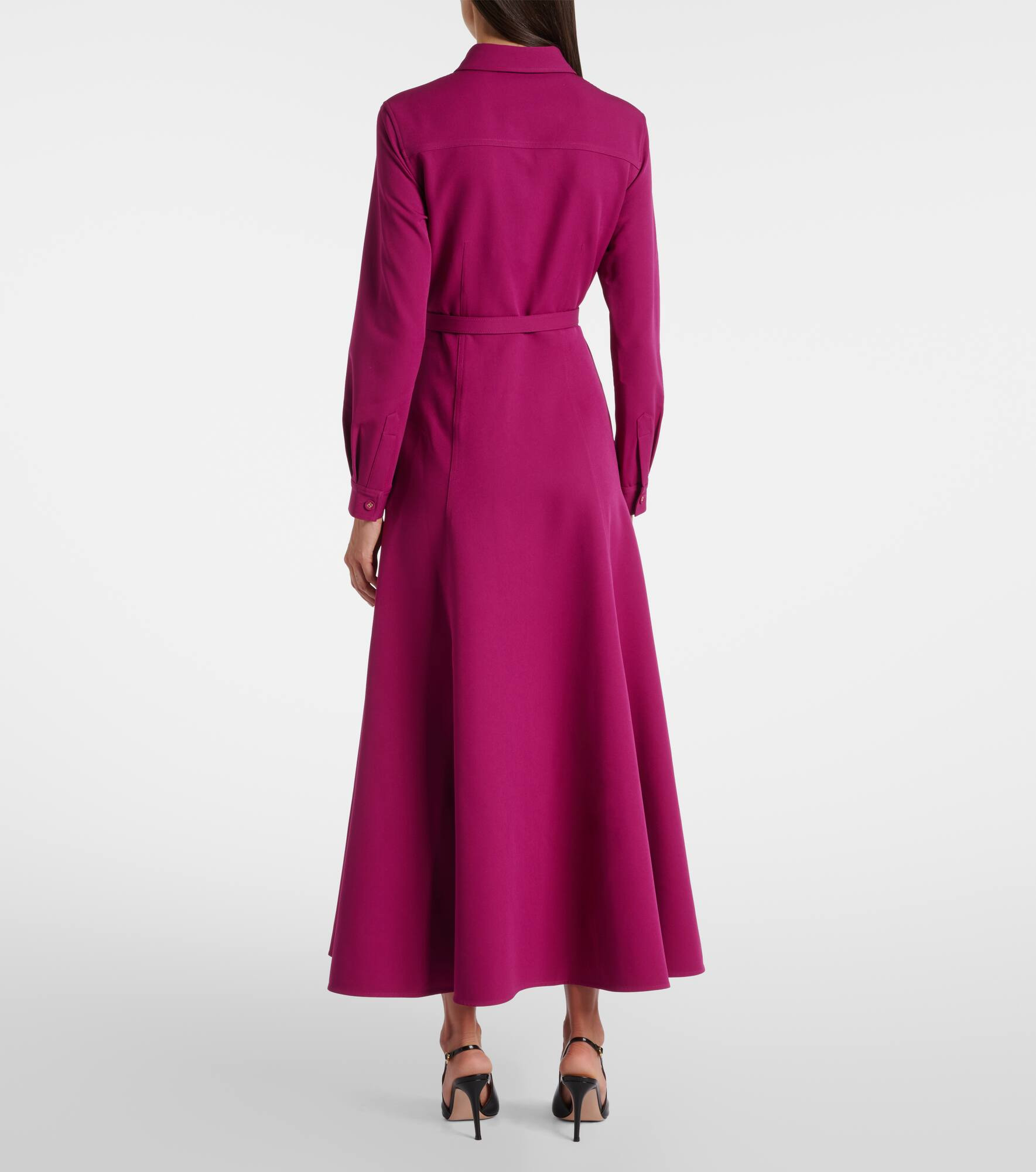 Belted crêpe shirt dress - 3