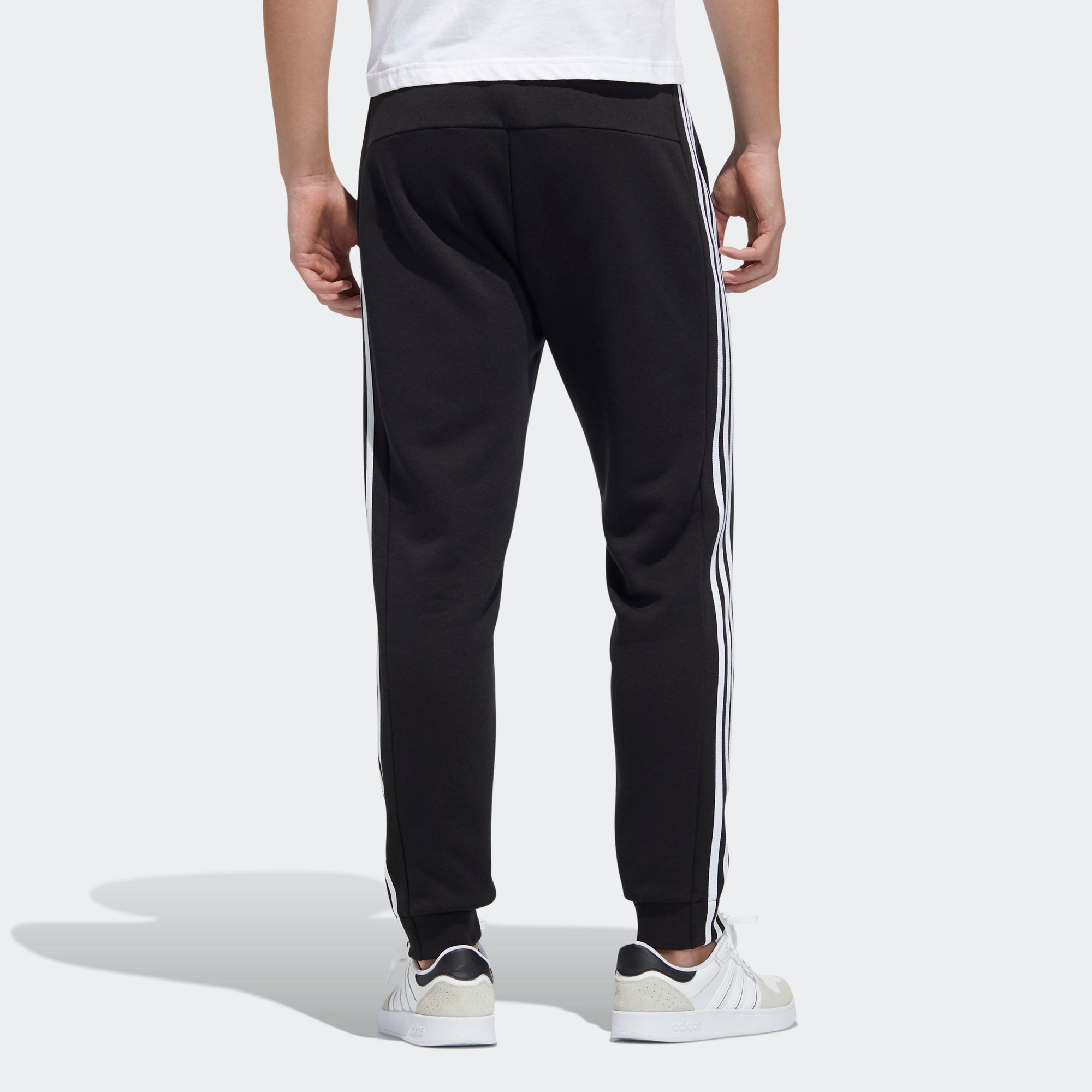 Men's adidas neo Ssfv1 Knit Tp Athletics Sports Fleece Lined Bundle Feet Long Pants/Trousers Black H - 3