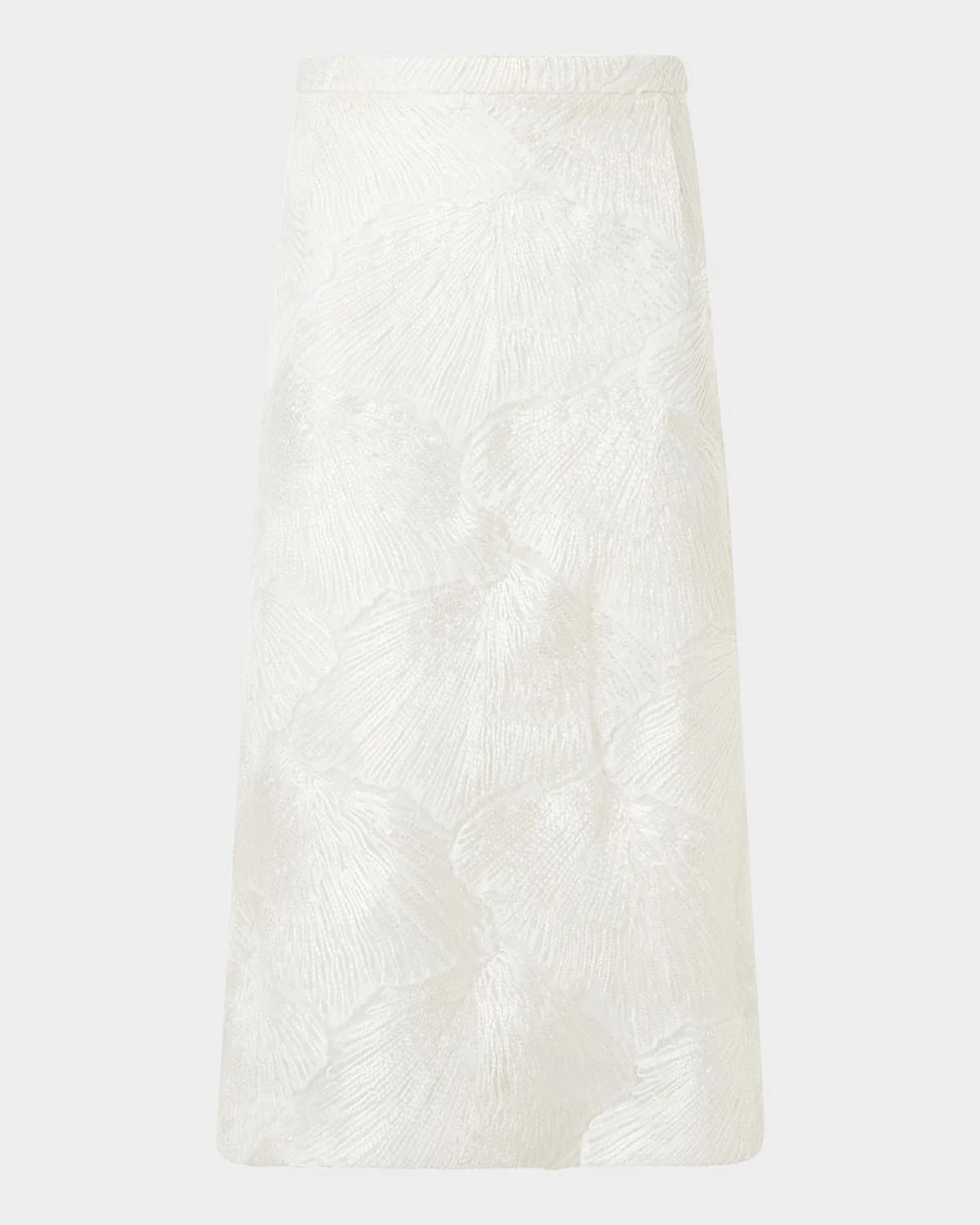 Lacquered Techno Sea Fan Lace Midi Skirt - 1