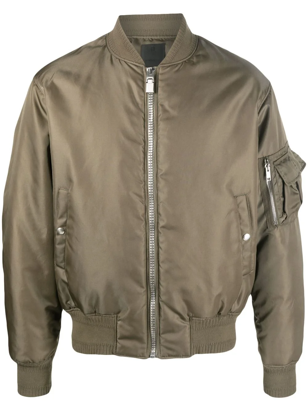 satin zip-up bomber jacket - 1