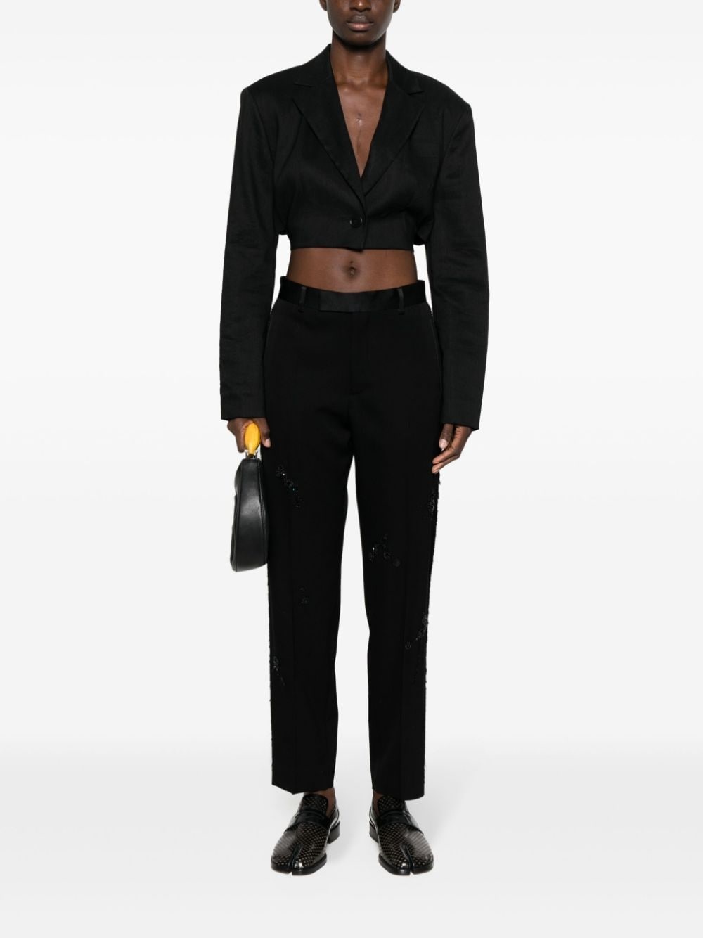 embroidered straight-leg trousers - 2