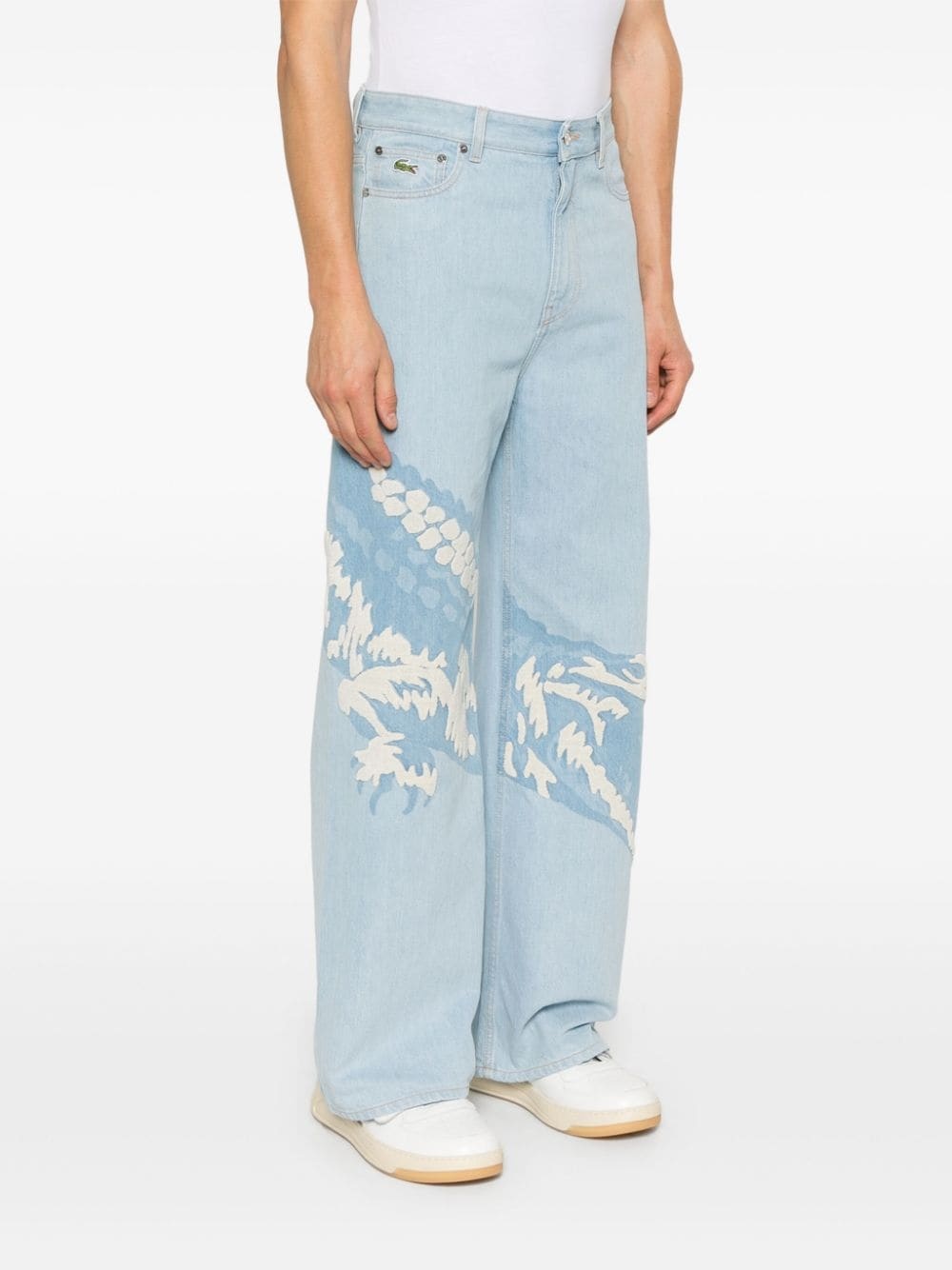 crocodile-motif jeans - 3