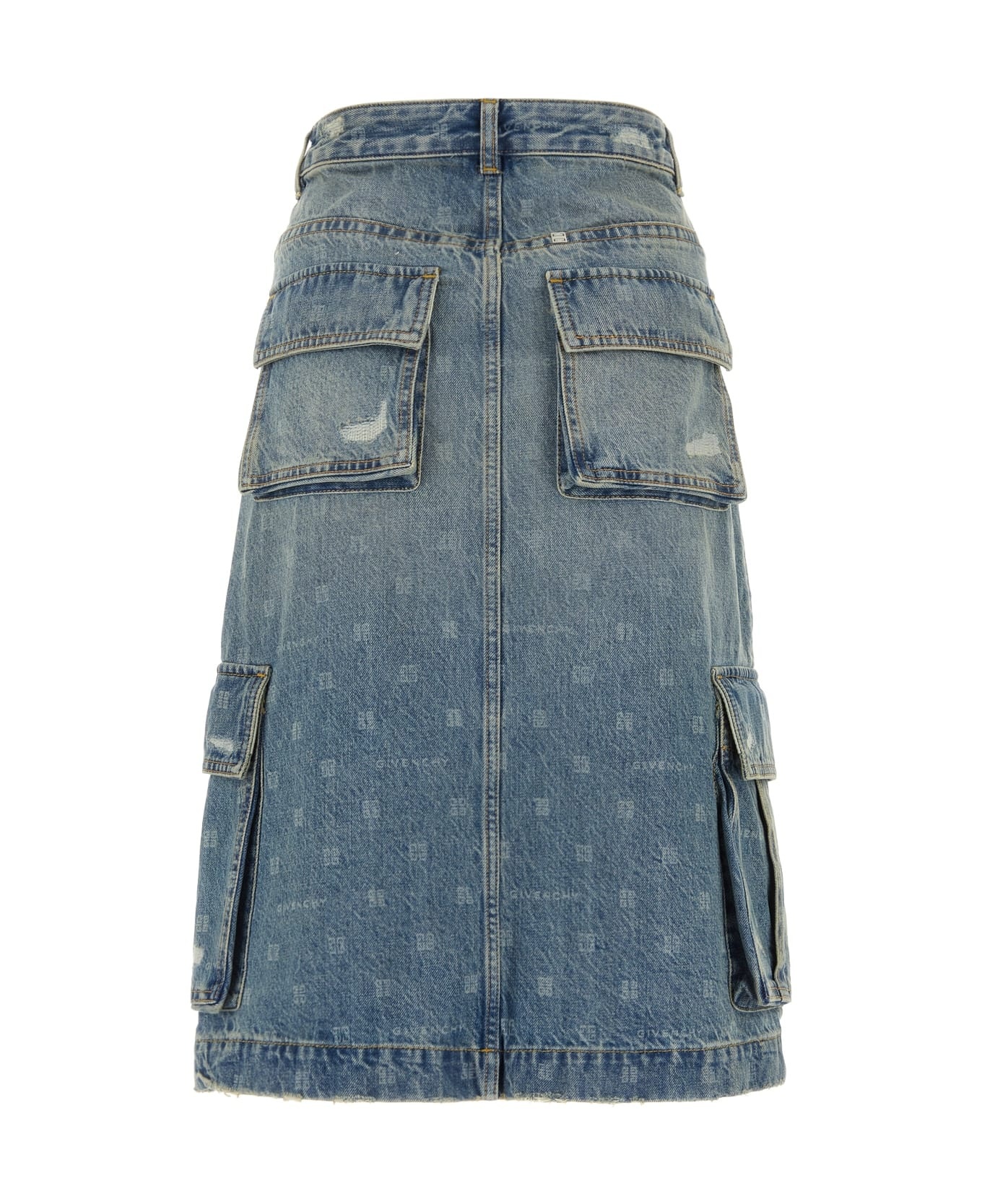 スカート GIVENCHY Woman Skirt Denim BW40XT5YCA 420 Mini skirt in denim with chain details in - medium blue