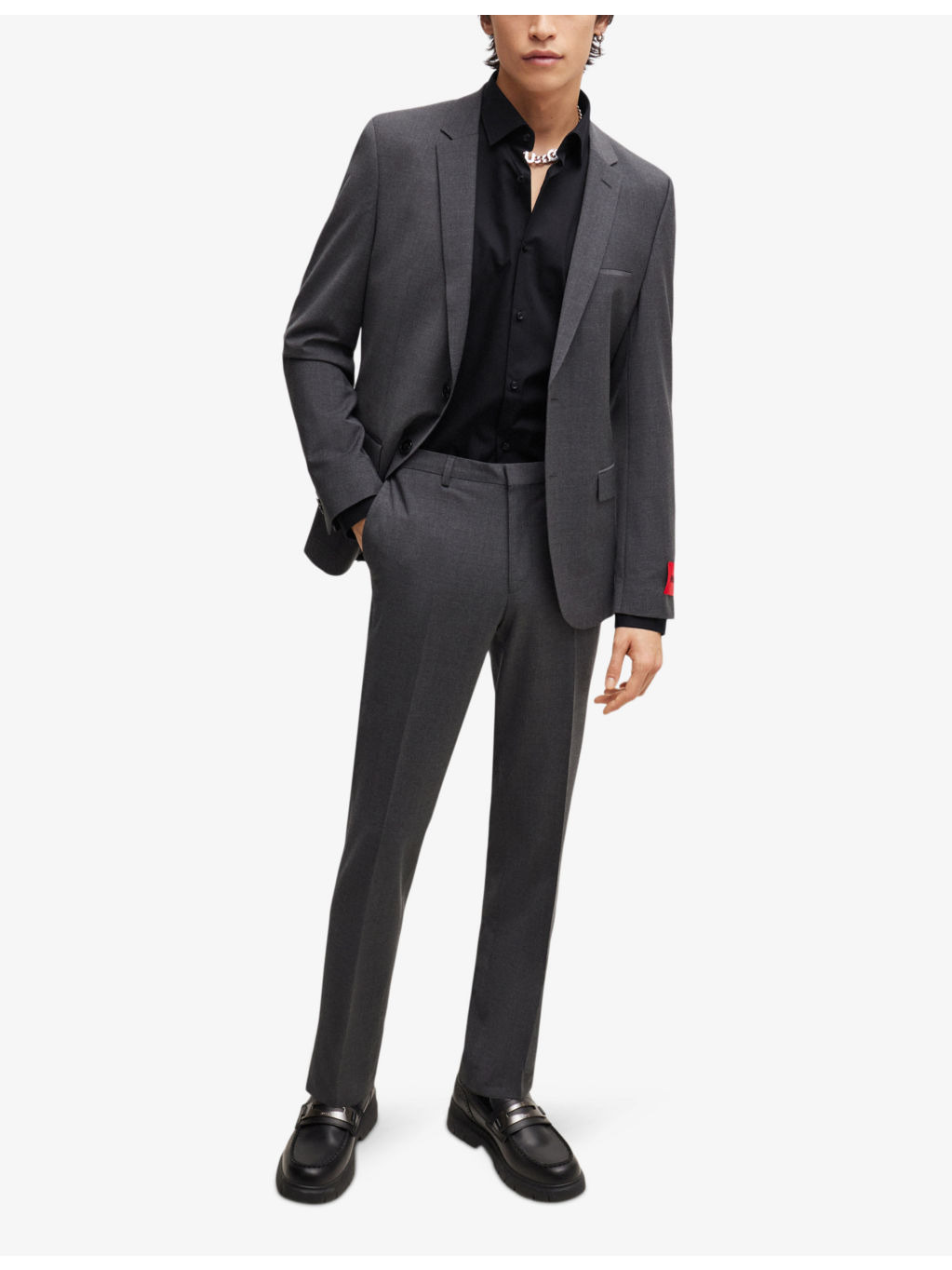 Slim-fit long-sleeved cotton-poplin shirt - 2