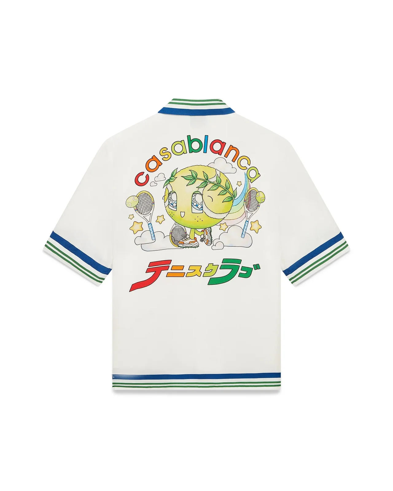 Tennis Mascot Short Sleeve Silk Twill Shirt | Casablanca Paris - 1