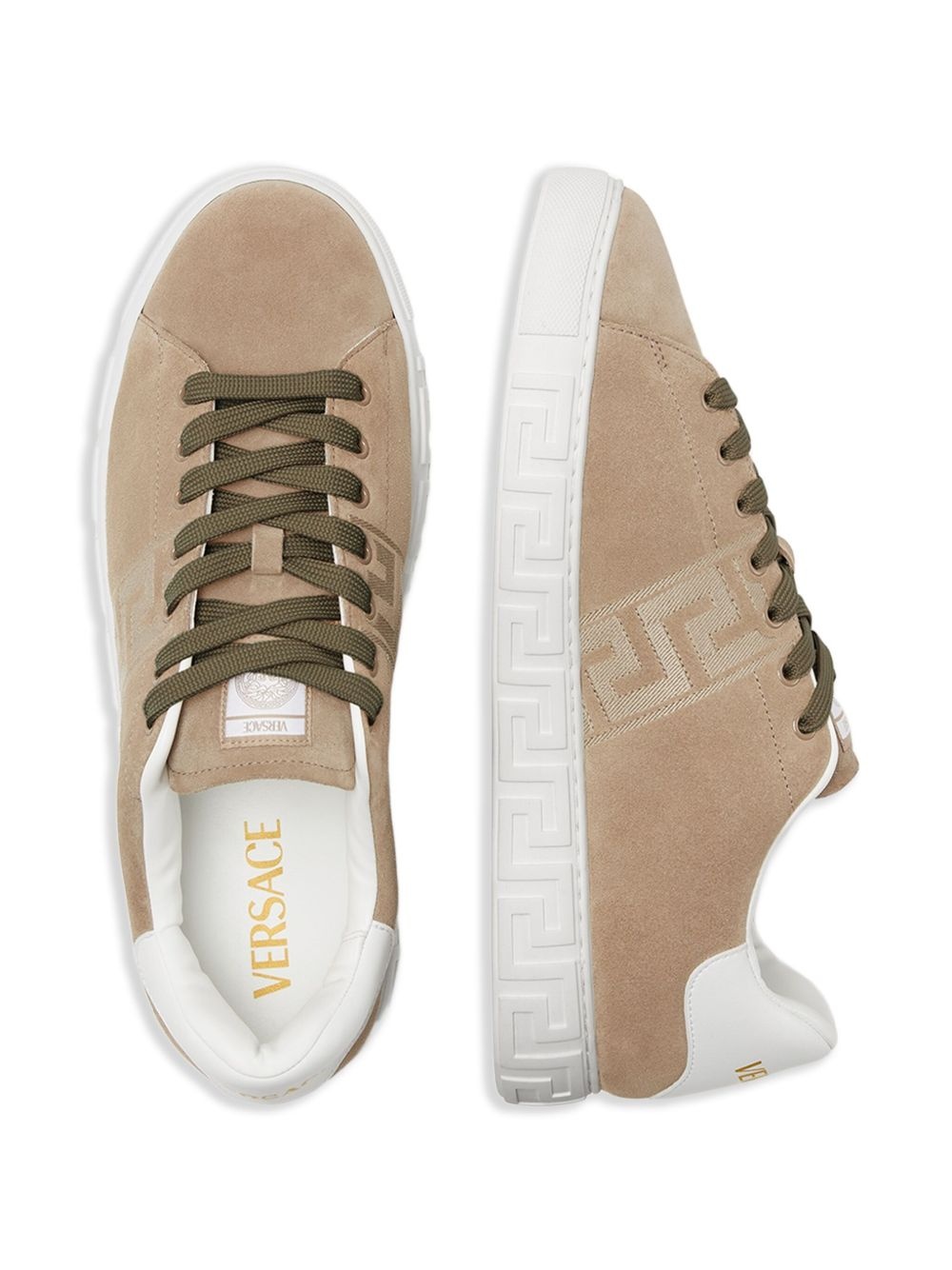 Greca-embroidered sneakers - 3