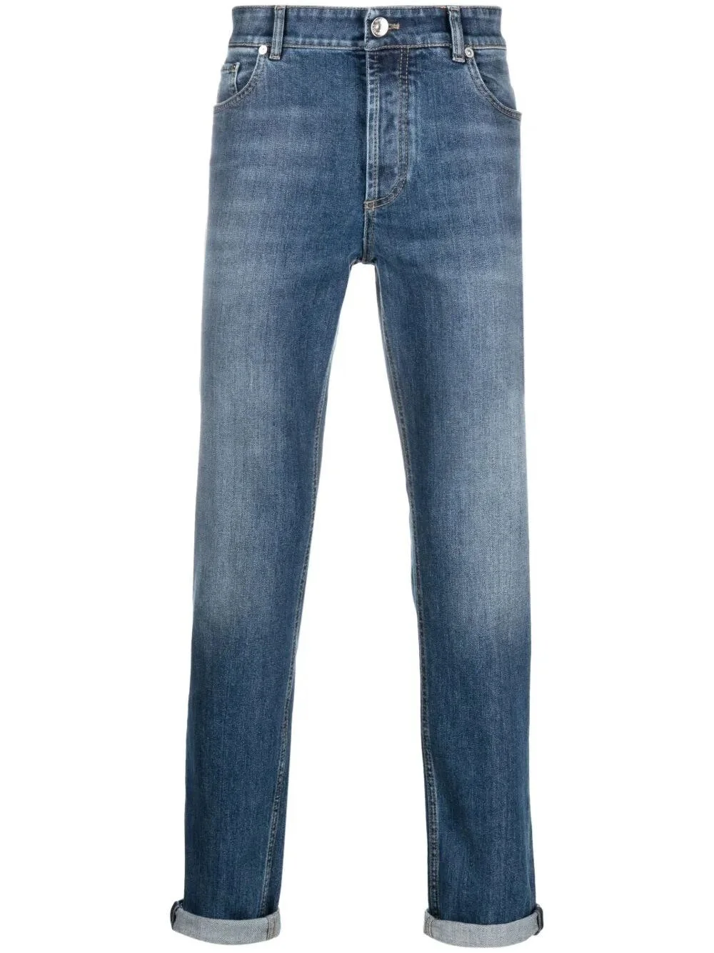 TRADITIONAL FIT FIVE-POCKET COMFORT COTTON DENIM JEANS - 1