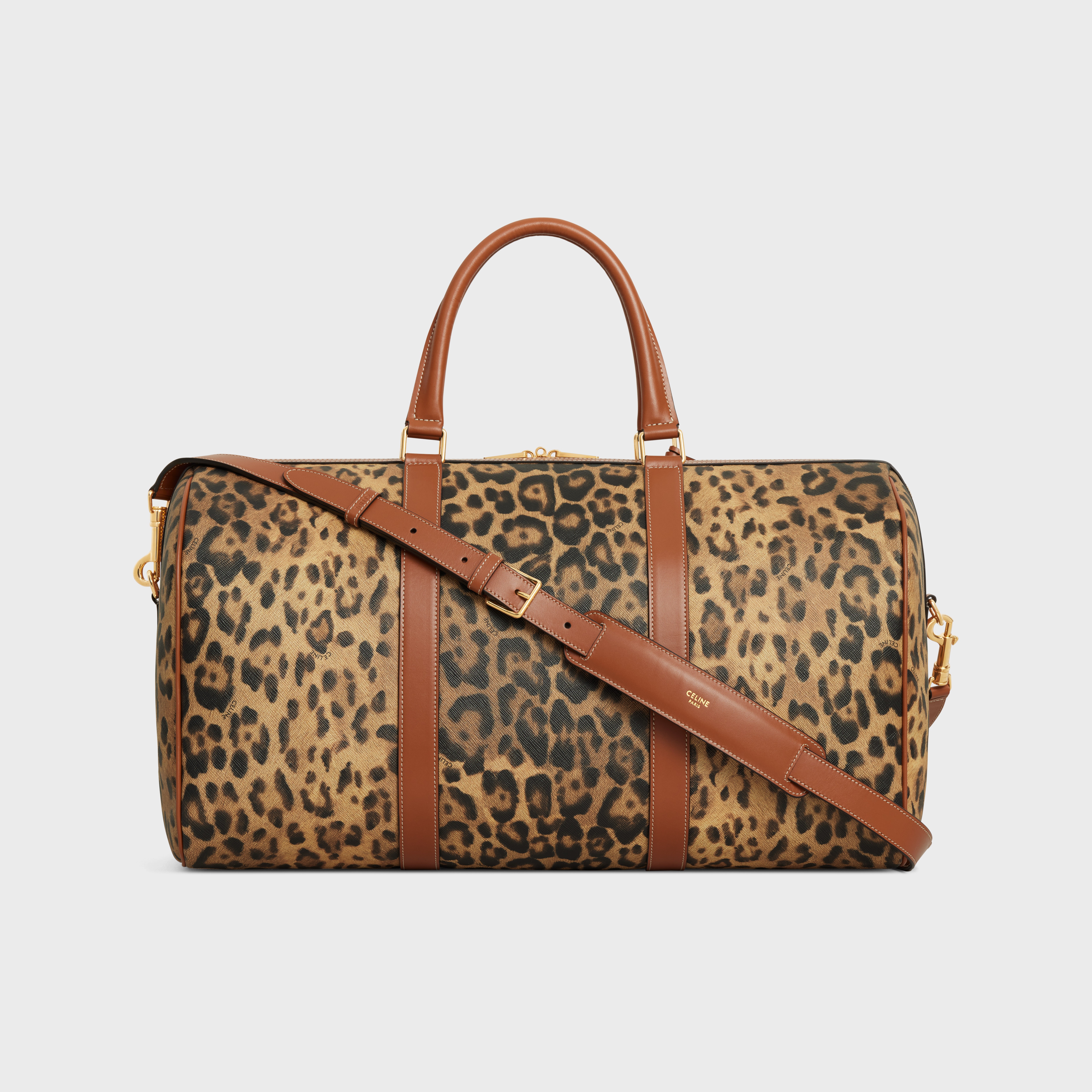 Medium Travel Bag in Celine canvas with leopard print - 3
