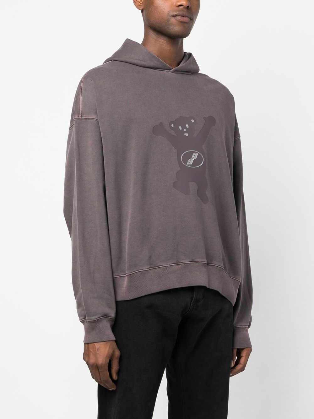graphic-print cotton hoodie - 3
