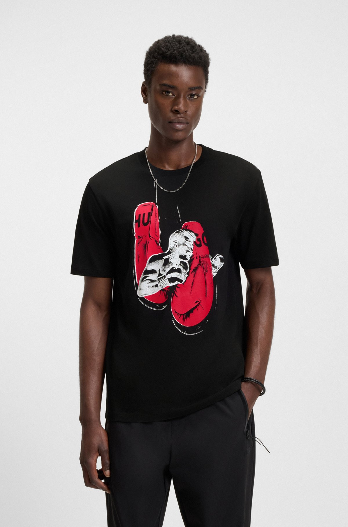 COTTON-JERSEY T-SHIRT WITH BOXING ARTWORK - 2