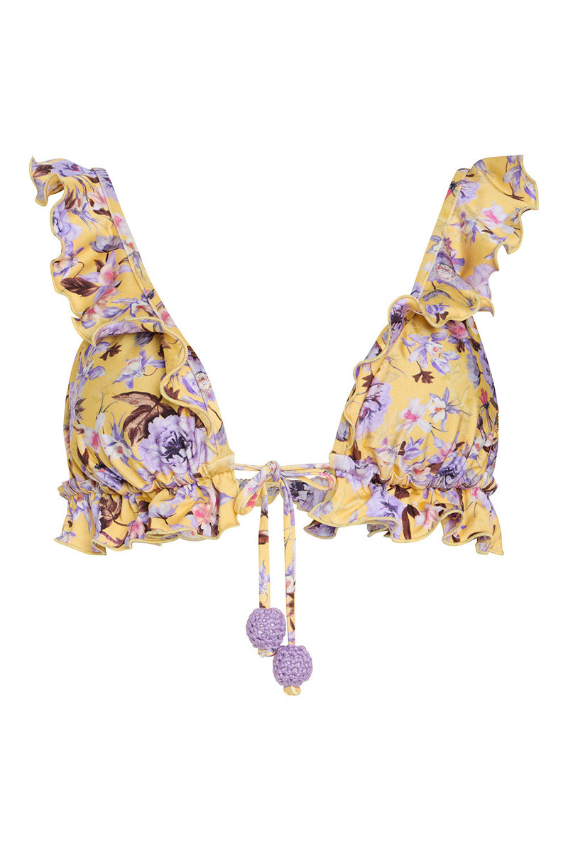 PatBO PEONY PRINT LYCRA FLOWER EMBELLISHED BIKINI TOP outlook