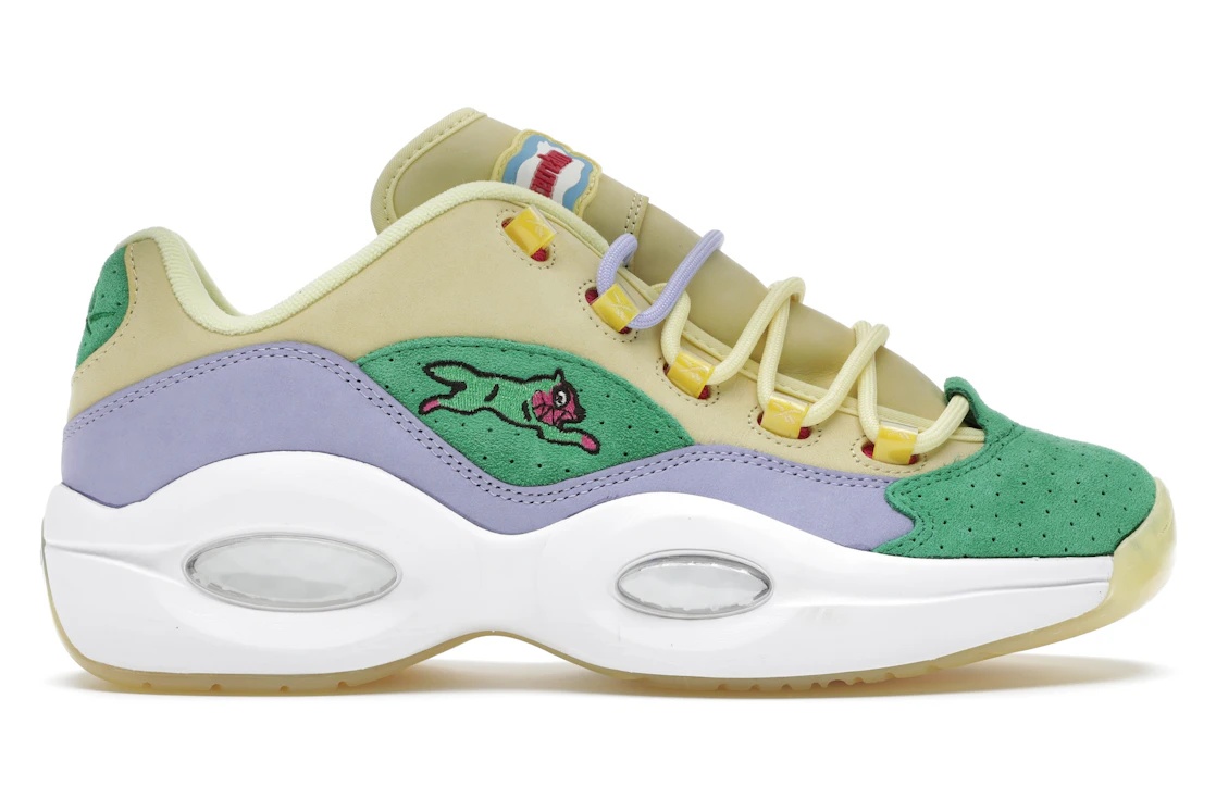 Reebok Question Low BBC Ice Cream Running Dog Yellow Green - 1