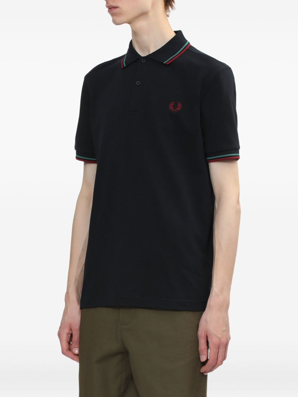 tipped-collar polo shirt - 3