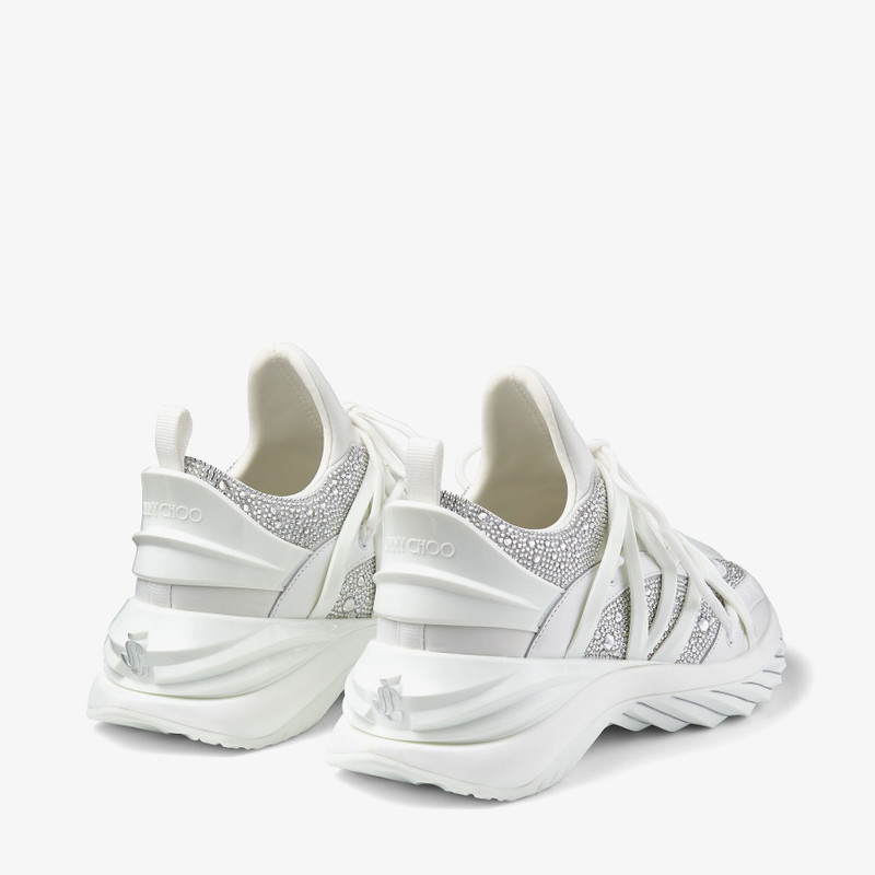 Cosmos/F
White Neoprene and Leather Low-Top Trainers with Crystals 6