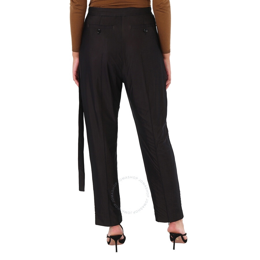 Burberry Black Chiffon And Jersey Tailored Trousers With Strap Detail - 3