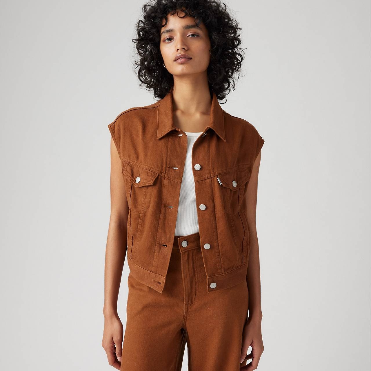 SHRUNKEN '90S LINEN BLEND LIGHTWEIGHT VEST - 3