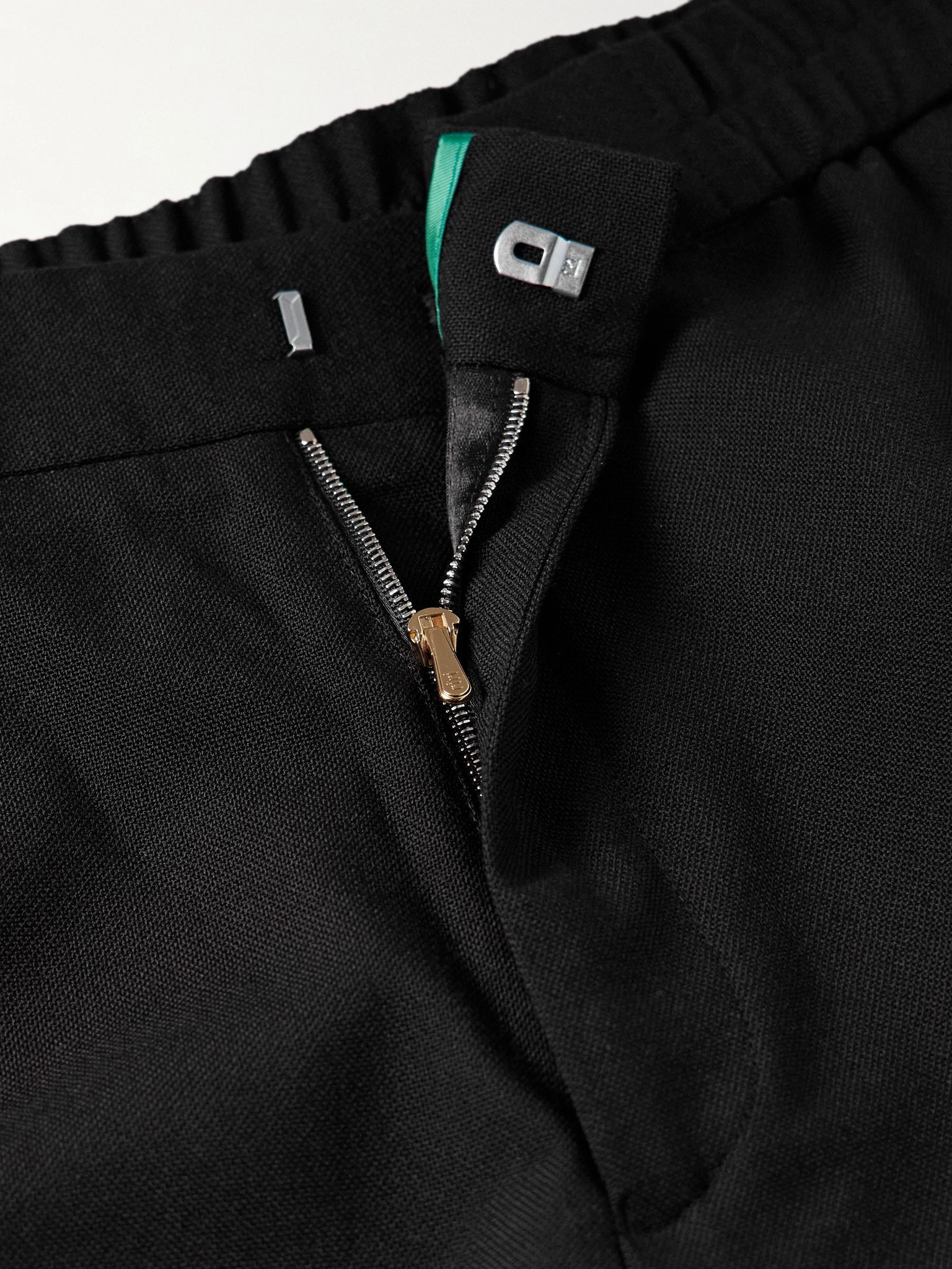 Slim-Fit Straight-Leg Wool Trousers Black - 6