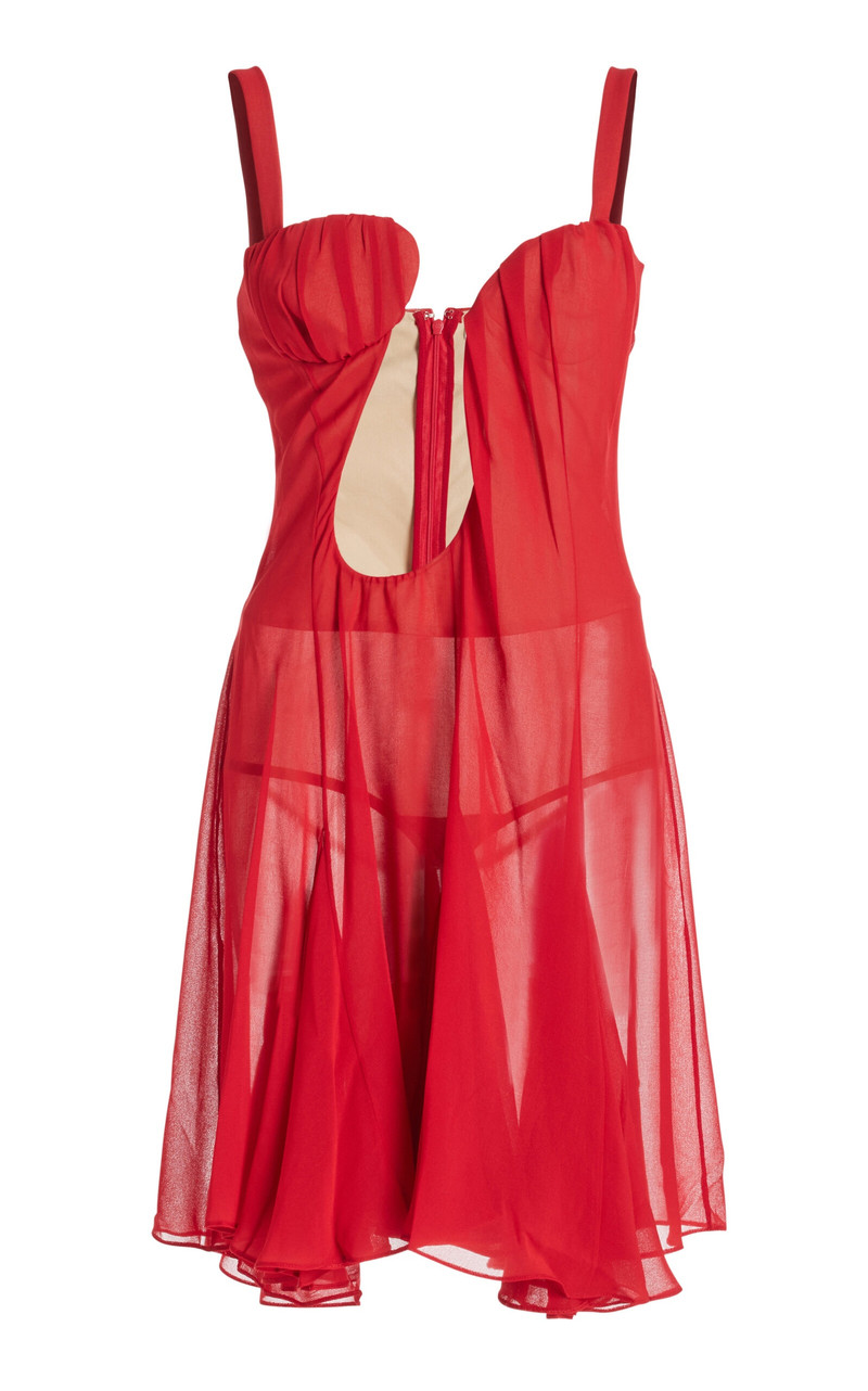 컷 아웃 tulle minidress - 1